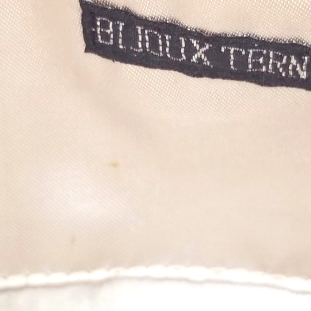 Bijoux Terner Beaded Cream Satin with Chain Mini Purse Handbag - Picture 12 of 15